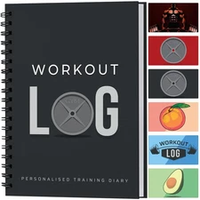 Workout Planner for Daily Fitness pack of 1, Charcoal Grey-Soft Cover 