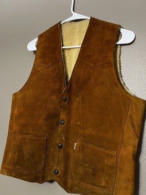 Vintage Levi s Big E Western Wear Vest Sherpa Lined RARE 1950s/60s Tagged Sz 38