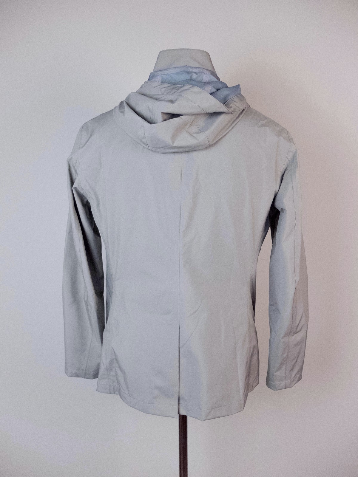 (NO CUSTOMS TAX) MONTECORE beige gray nylon hooded jacket Size Large authentic image 2
