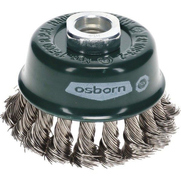 Osborn DrahtbüRste FüR Winkelschleifer 65Mm M14 TopfbüRste Draht Rostfr. Gezopft-image
