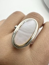 Vintage Mother Of Pearl Ring Sterling Silver Size 7.5