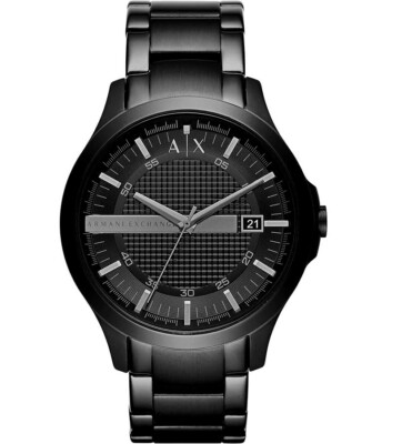 Original Armani Exchange AX2104 Schwarz Edelstahlgehäuse Schwarz Edelstahl Uhr