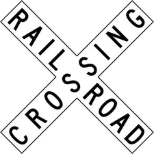 RAILROAD CROSSBUCK RAIL ROAD SIGN REAL 3M REFLECTIVE METAL - LEGAL - 48 x 9 DOT