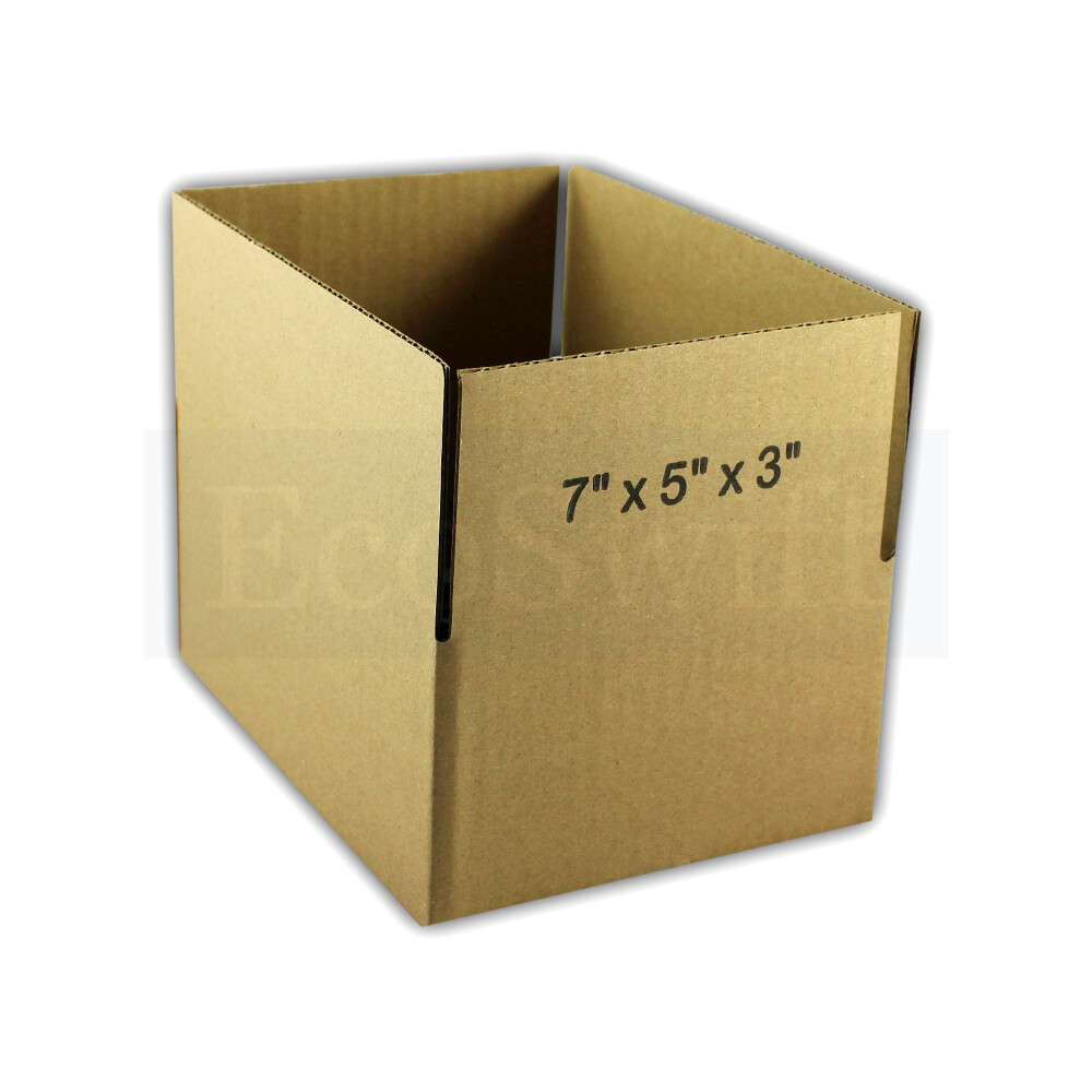 100 7x5x3 EcoSwift Cardboard Packing Moving Shipping Boxes Corrugated Box Carton