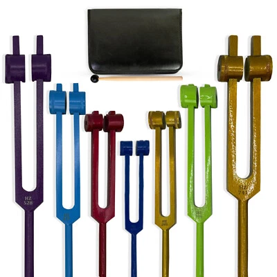 NS CRAFTS 7 Chakra Tuning Fork Set Sound Healing Meditation Mind Body Balancing Energy