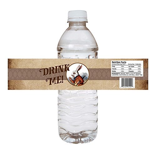 Alice In Wonderland Party Water Bottle Labels - Wedding Bridal Baby Shower Dr... - Picture 3 of 4