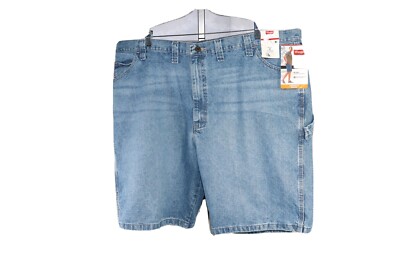 Wrangler Premium Mens Light Denim Carpenter Short Size 46 x 10'' Inseam  NWT