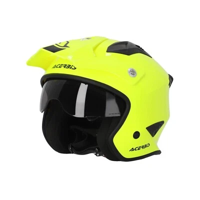 Casque de Moto Acerbis Jet ARIA Jaune 2 Trial Visière Interne Taille L - Photo 1/4