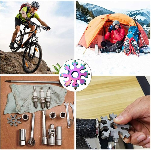 Copo de Nieve Multi-Herramienta 18 en 1 20 en 1 Portátil Acero Inoxidable Multifunción Herramienta - Imagen 6 de 16