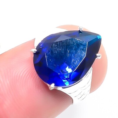 Tanzanite Gemstone Handmade 925 Sterling Silver Jewelry Ring Size 5(US ...