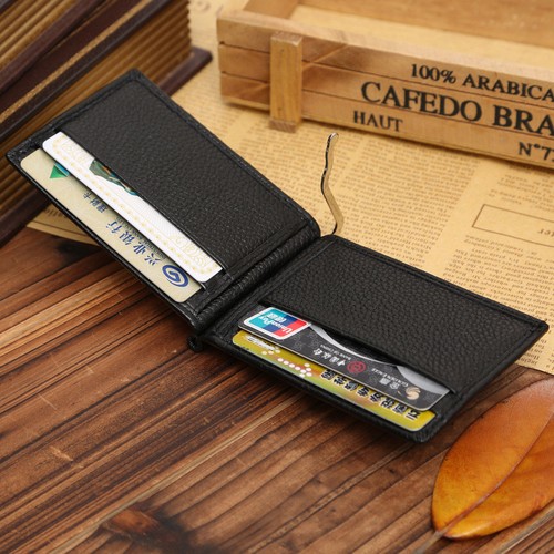 Thin Slim Genuine Leather Men Wallet Vallet Male Purse Bag For Money Clip Pouch - Picture 3 of 13