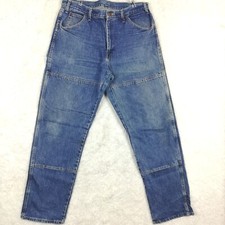 Dickies Mens Jeans Double Knee Reinforced Straight Leg Blue Denim Medium 36x34