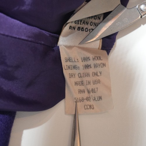 Bebe Skirt Suit Set Womens 4/2 Purple Wool Office Siren Formal Career Y2K USA - Picture 10 of 24