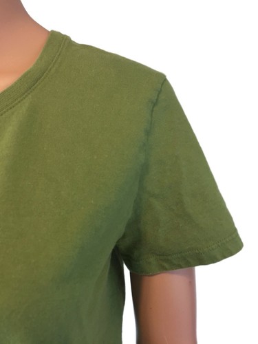 Hanes Perfect T T-Shirt Top Size Small Olive Drab Green V-Neck Short Sleeve - Picture 5 of 7