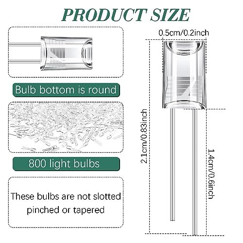VIHOSE 800 Pcs LED 5mm Christmas String Lights Replacement Bulbs