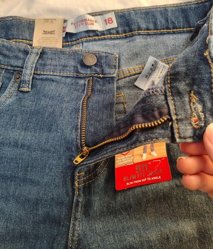 Levi's Jeans Boys Sz 18 Reg 511 Blue Performance Slim Dark Wash 29x31 - Picture 6 of 6