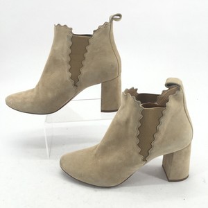 Tacones Tipo Bota al tobillo Chloe para Mujer 39 Bloque Tacón Punta Redonda  Casual Gamuza Beige | eBay