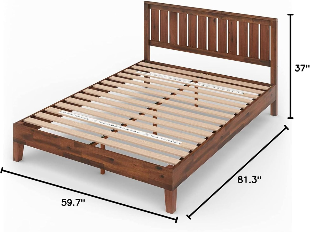 Zinus Vivek 12 Inch Deluxe Wood Platform Bed with Headboard