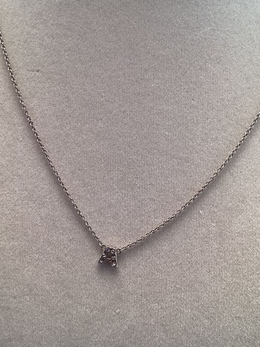Signed SV 925 Sterling Silver Small Crystal Letter A 1mm Chain Necklace 16” - 第 8/11 張圖片