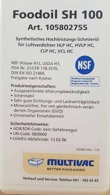 Blaser Öl LebensmittelIndustrie  Hochleistungs öl  Luftverdichter Kompressor Öl 
