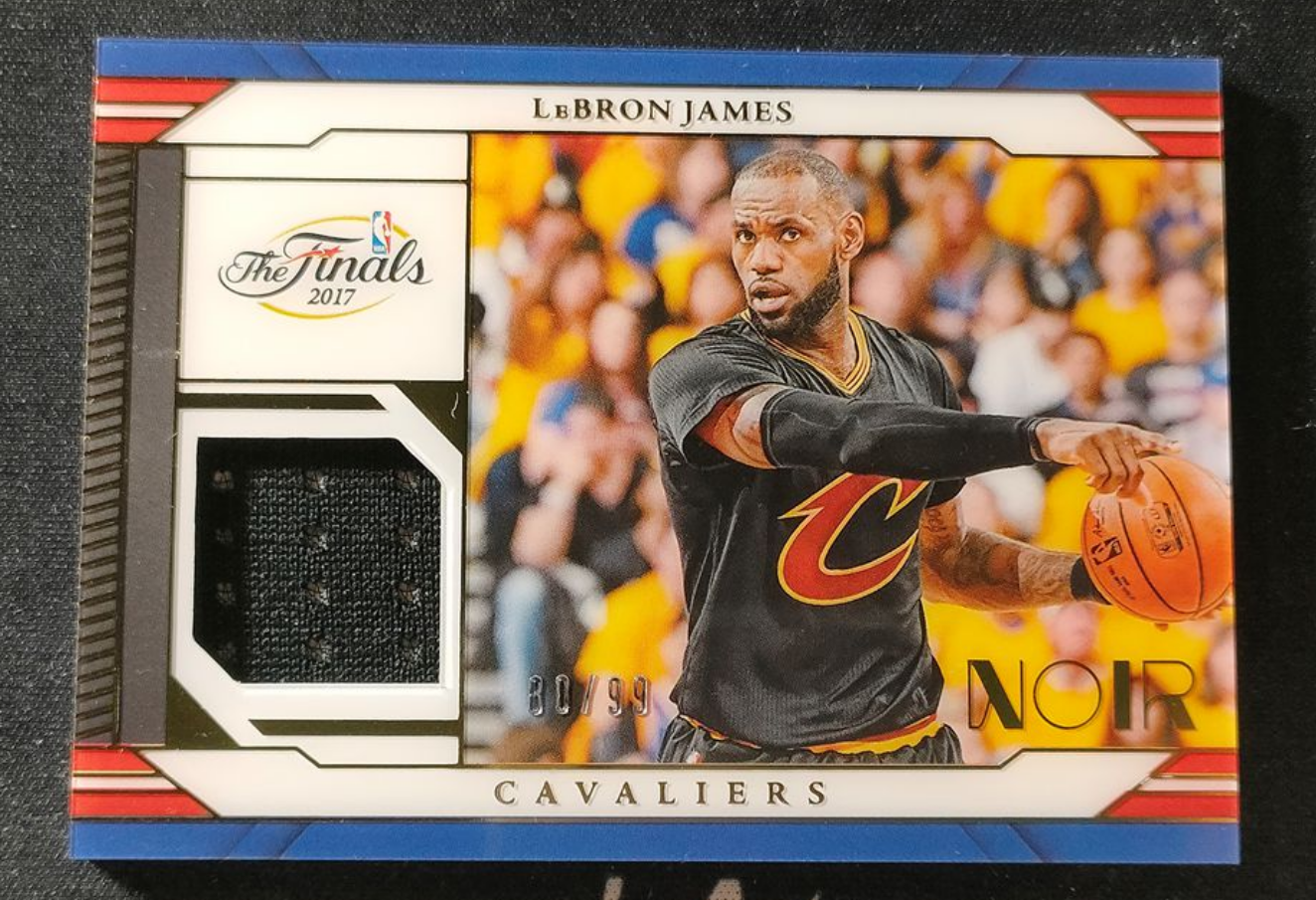 LeBron James 2023-24 Panini Noir The Finals 2017 Jersey Cavs Game Used /99 -gk