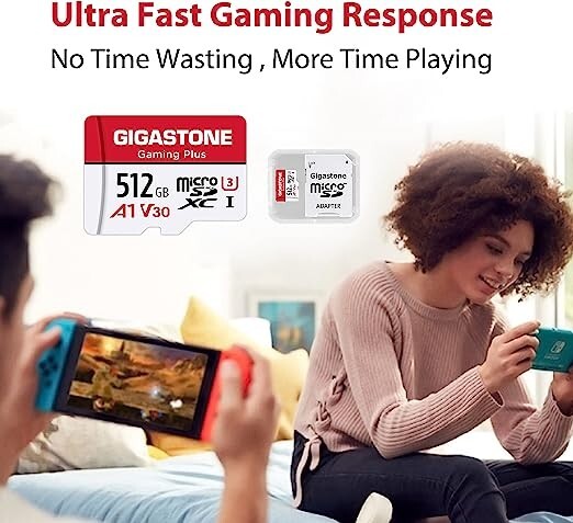 Gigastone Micro SD 512GB Gaming Plus Specialmente per Nintendo Switch Gopro ...