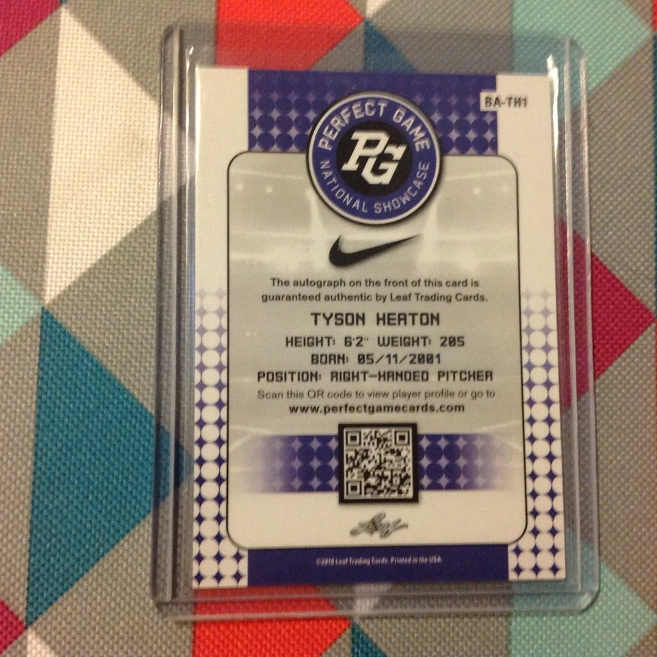 2018 TYSON HEATON #BA-TH1 Red Refractor 1/1 Auto LEAF PERFECT NATIONAL SHOWCASE - Image 2 of 2