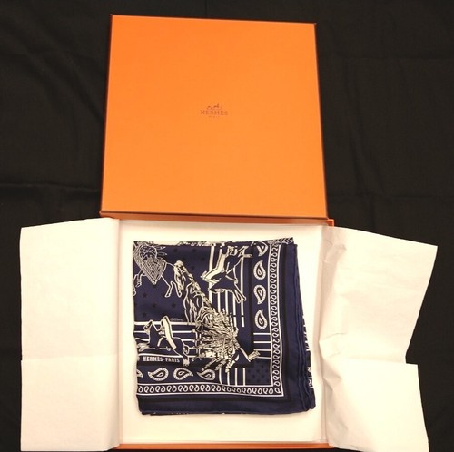 HERMES Carre 55 Pani la Shar Pawnee Silk Scarf Kermit Oliver :JPN - Picture 6 of 13