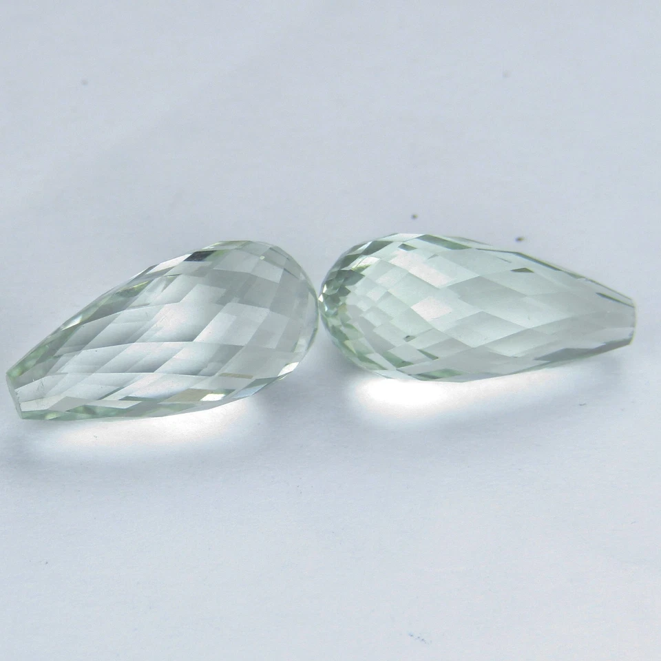 Par de corte briolita amatista verde natural superior (prasiolita) de 10,00 quilates Foto 4 de 4