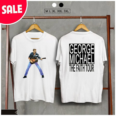 GEORGE MICHAEL THE FAITH TOUR 1988 2 side White All Size Shirt