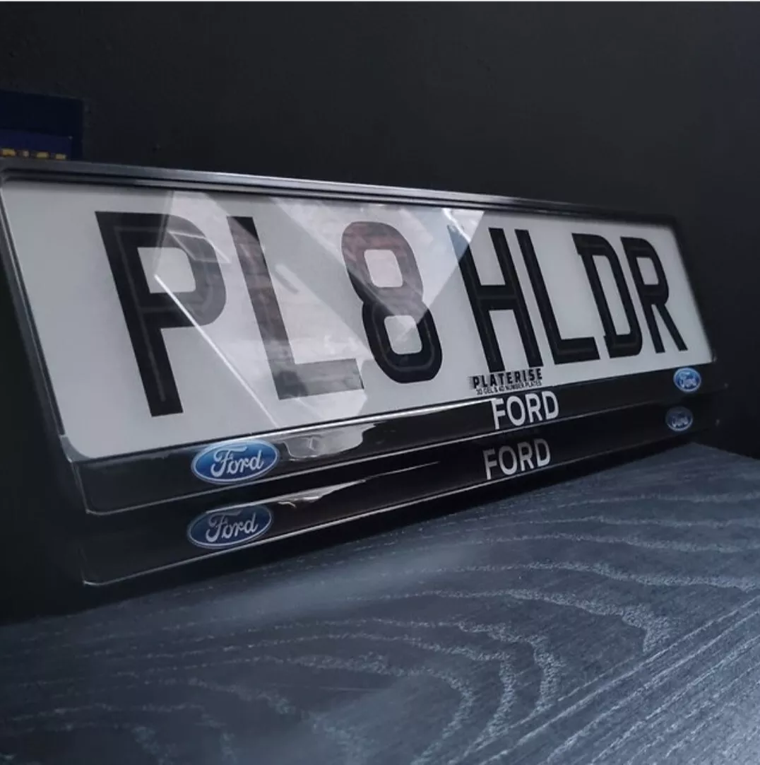 New x2 Ford Number Plate Surrounds Holders Frames For Any Ford