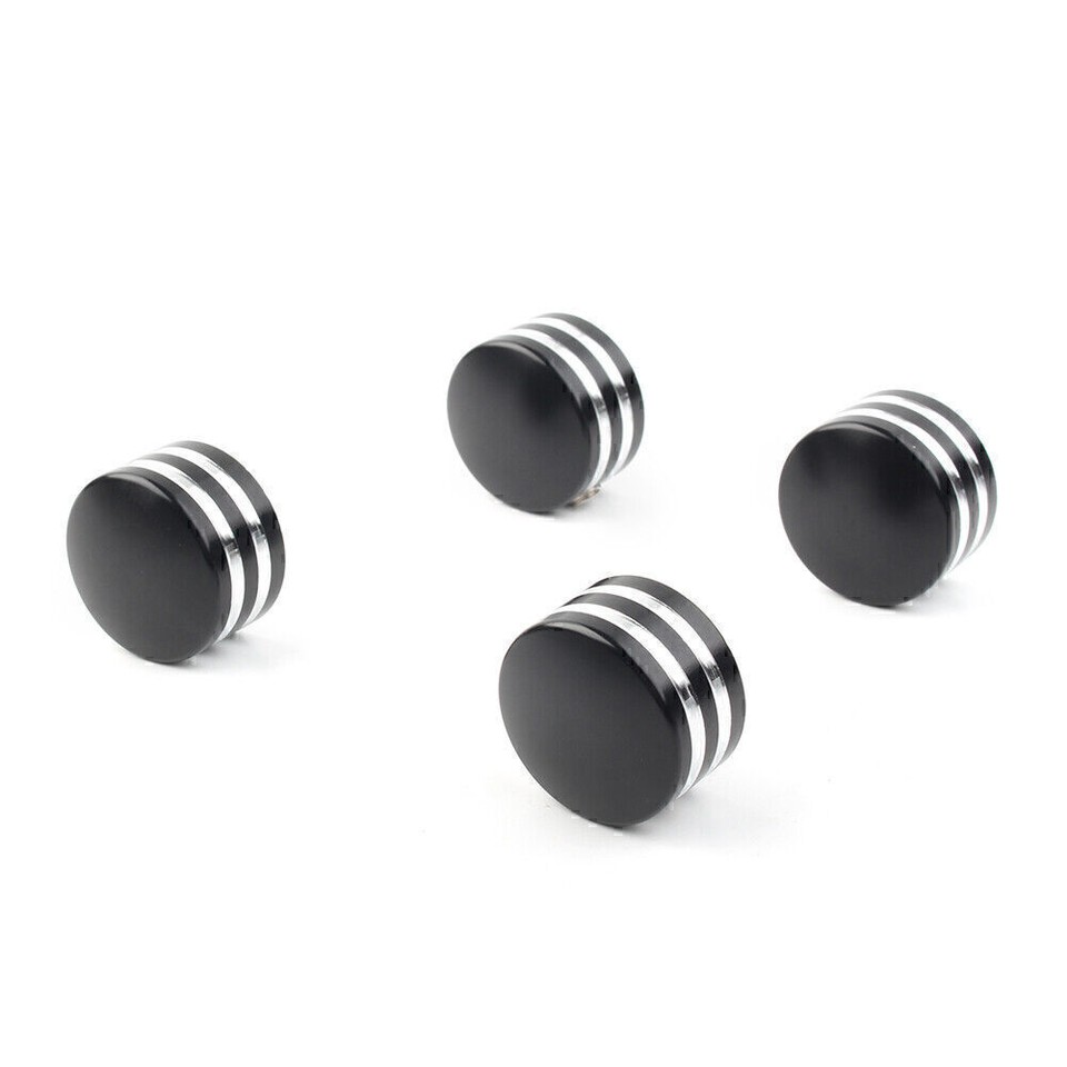 4x Black Aluminum Head Bolt Covers For Harley Sportster & Twin Cam Models