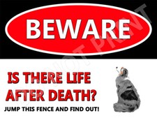 Beware of Australian Shepherd Life After Death Dog Wall Sign or Decal