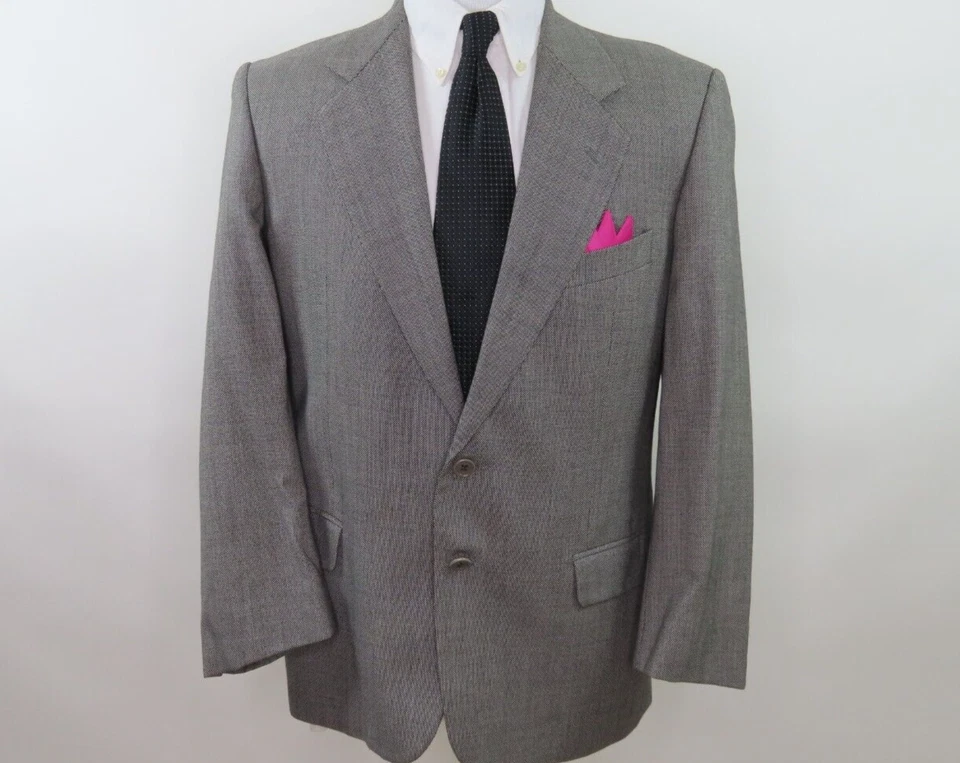 Valentino Uomo мужчин чисто шерсти серый Birdseye итальянский блейзер куртка спортивное пальто 41 S - Изображение 2 из 4