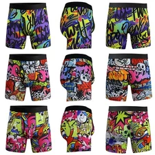 3 Pack Men Underwear Trunks Boxer Shorts Briefs Breathable Long Leg Plus Size