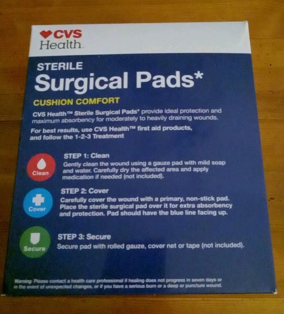lot of 6-CVS Health Sterile Surgical Pads Comfort Extra Protection 12 ct. 5 x 9"