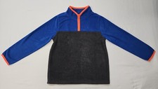 OshKosh B'Gosh Gray/Blue/Orange Microfleece Half Zip Toddler Sweater Boy Size 7