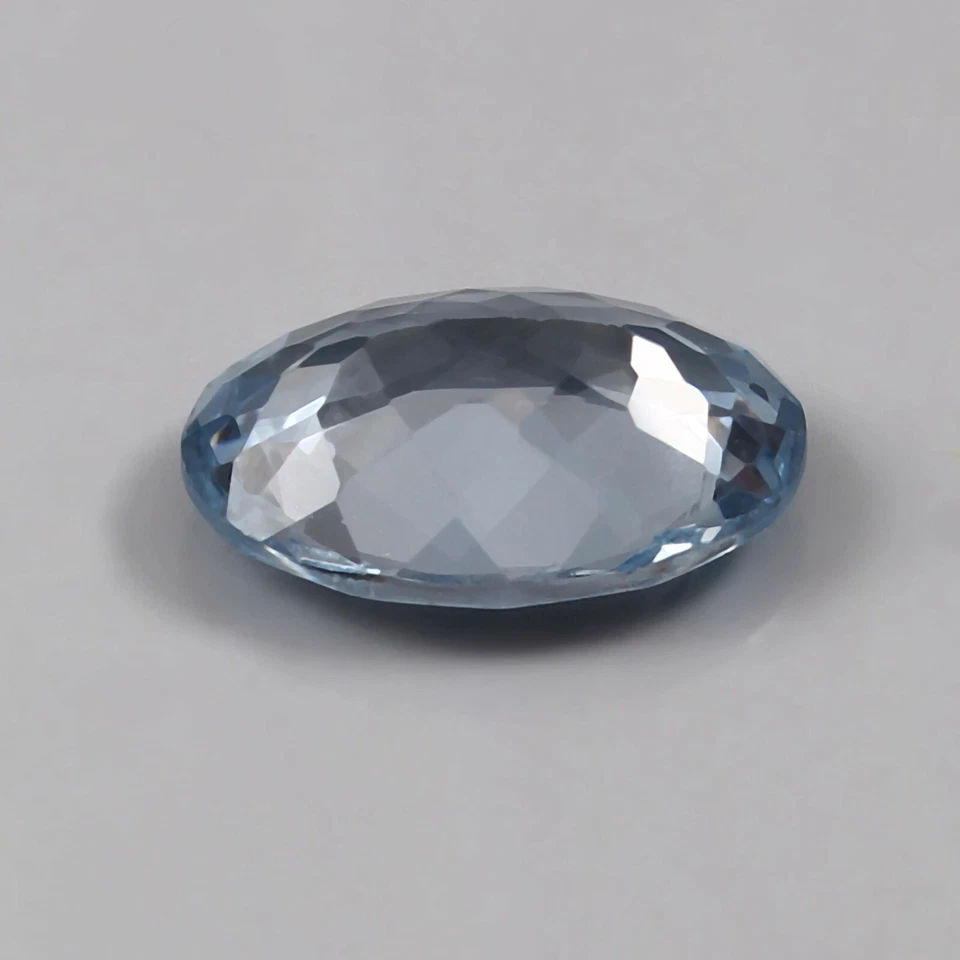 AAA Fine Natural Sky Blue Brazilian Aquamarine Loose Oval Cut Gemstone 10x7 MM - Image 4 of 4