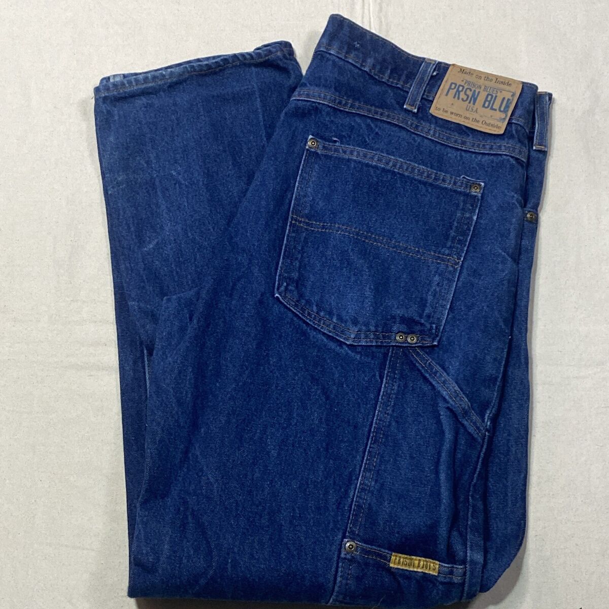 PRSN BLU Prison Blues Rigid Blue Relaxed Fit Jeans W38 L34 PRSN BLU Prison Blues Rigid Blue Relaxed Fit Jeans W38 L34