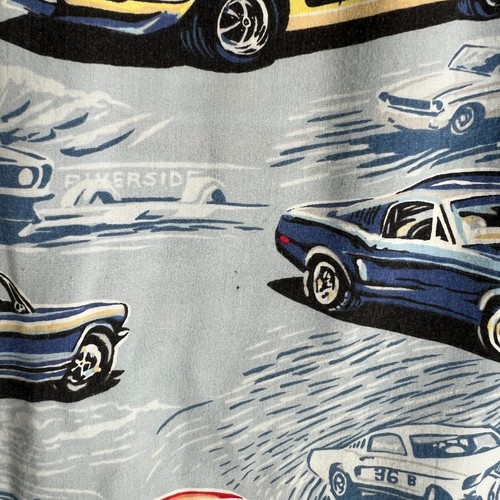 Camicia hawaiana vintage Reyn Spooner uomo XL blu stampa auto rayon filato casual - Foto 9 di 11