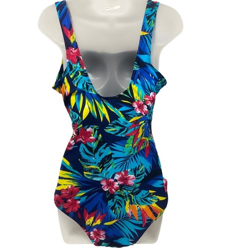 Firpearl Womens Floral One Piece Bathing Suit Ruched Tummy Control Swimsuit 14 - Picture 2 of 7