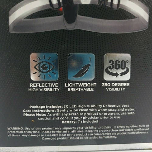 RBX LED High Visibility Reflective Vest, night running, walking & biking - Picture 7 of 11