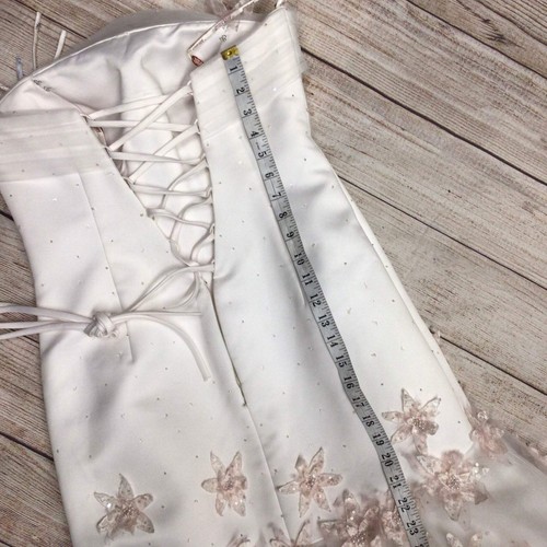 Veromia Pale Pink Cream Strapless Flower Embroidered Wedding Dress (VR2165) Size - Picture 18 of 23