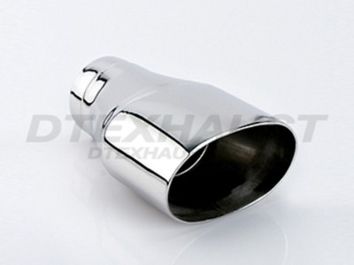 DT-30065-8 EXHAUST TIP OVAL DOUBLE WALL ROUND 3'' INLET 5.5 x 3.5 OUTLET 8'' LONG