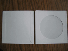 1000 PCS 5 1/8" X 5 1/8" WHITE CARDBOARD CD SLEEVES W/WINDOW- SF10