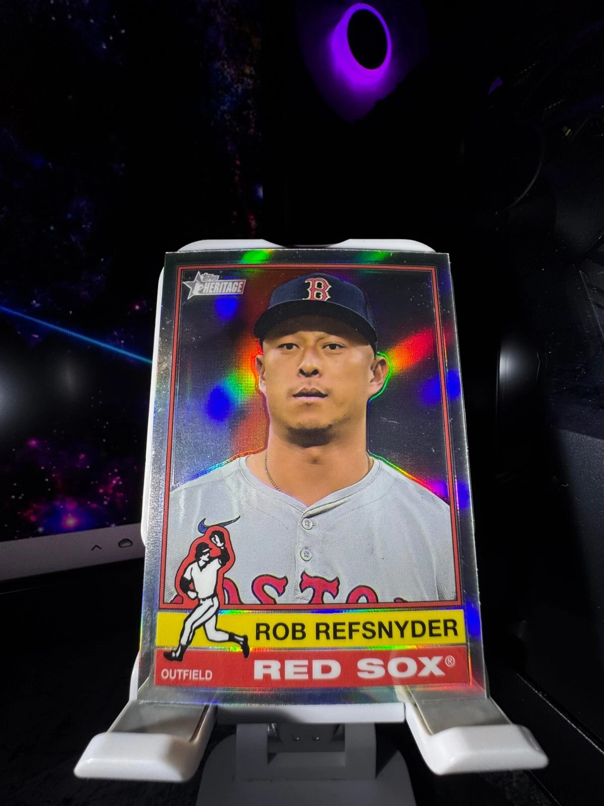 2025 Topps Heritage Rob Refsnyder Red Sox Base Chrome Refractor Parallel #213