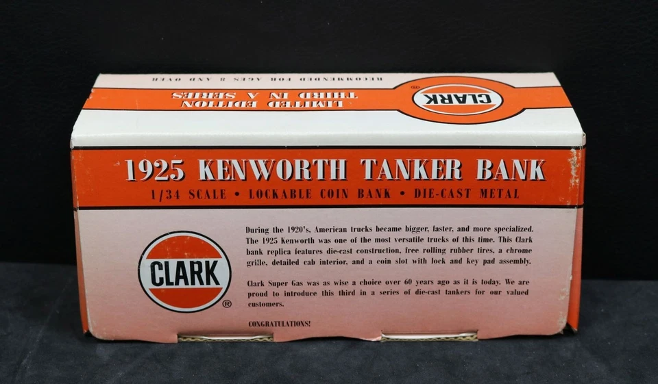 ERTL 1925 Kenworth Tanker Bank  Clark's Super Gas New In Original Box #815 - Image 4 of 4