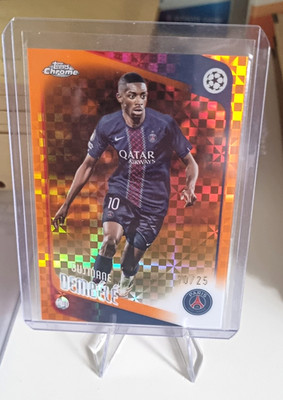 2025-26 Topps Chrome Ousmane Dembélé Orange Geometric/25 PSG 10/25 Jersey Number