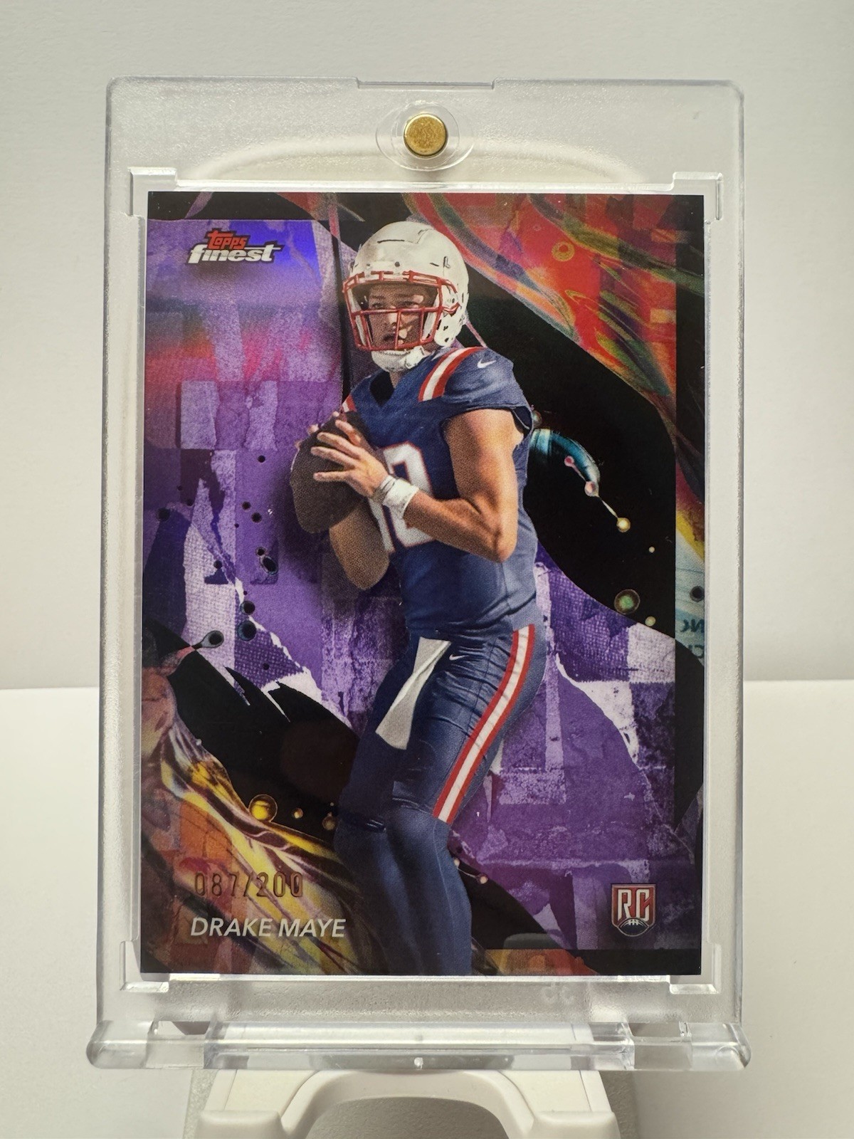 2024 Topps Finest - Uncommon Drake Maye #162 Purple Refractor /200 (RC)