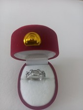 9ct White Gold Diamond Bubble Ring J1/2